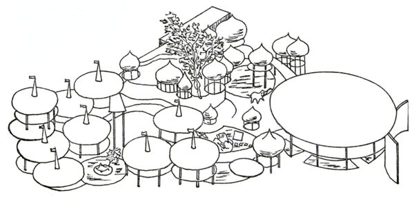 Africa Pavilion line drawing