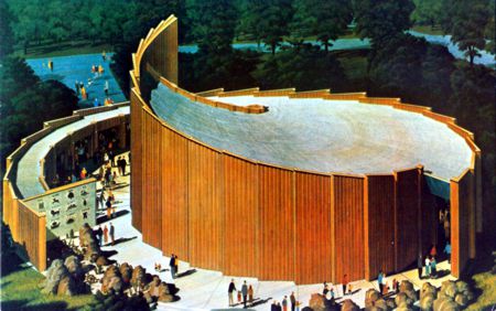 Rendering of Pavilion — American-Israel Pavilion postcard 88292-B