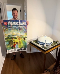 Greg Buracker with his General Electric Pavilion model by Rob