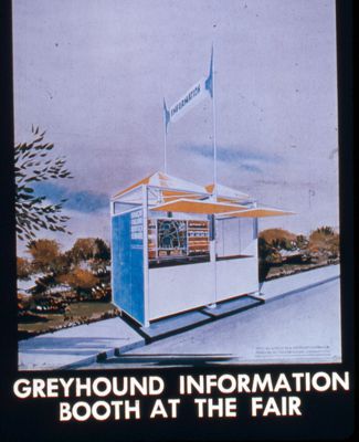 Greyhound Information Booth at the Fair — architect's rendering
