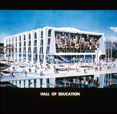 Artist's rendering of the Demonstration Center/Hall of Education