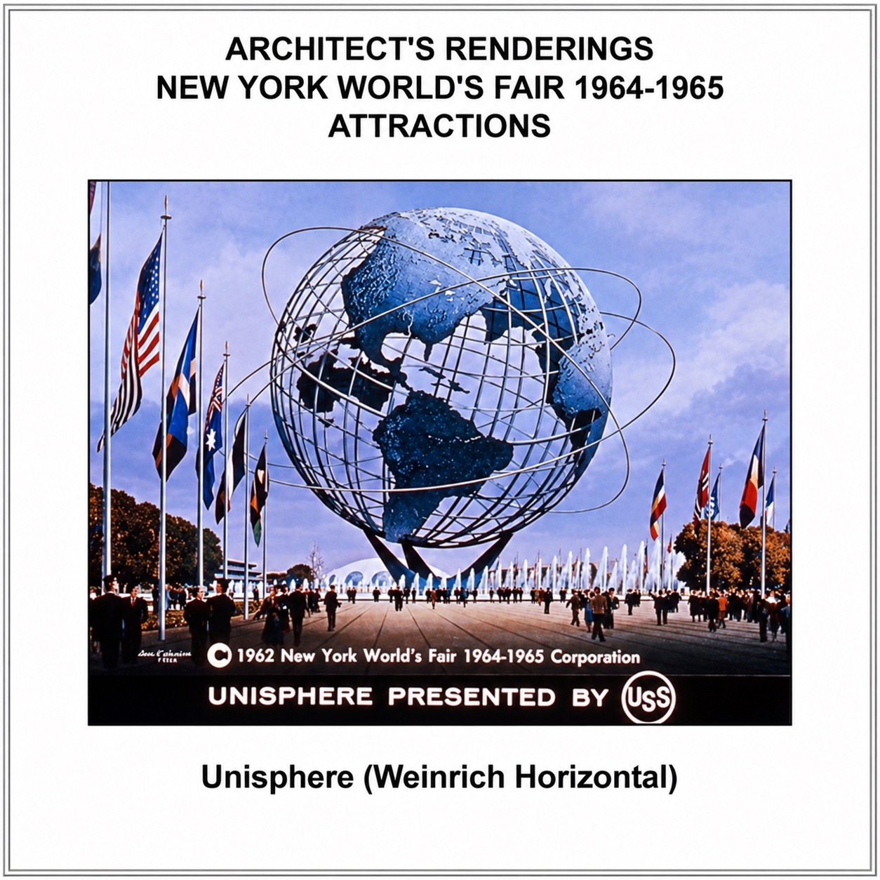 Architect's renderings — Unisphere (Weinrich Horizontal), New York World's Fair 1964-1965 attractions