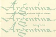 Argentina Cornerstone Laying Ceremony pamphlet