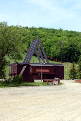 Austrian Pavilion at the Cockaigne Ski Lodge, portrait view