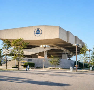 Side view of the Bell System Pavilion