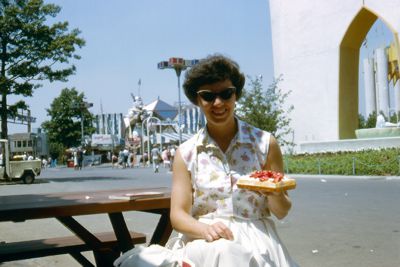 Belgian Village - Enjoying a delicious Bel-Gem Waffle