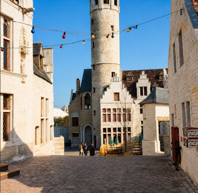Belgian Village - Interior Courtyard & Tower