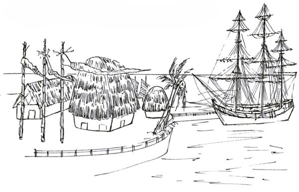Sailing vessel "Bounty" line drawing