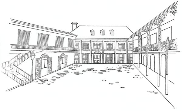 Bourbon Street line drawing
