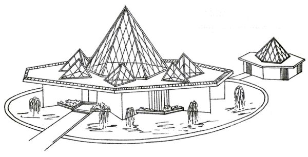 Christian Science Pavilion line drawing