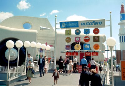 An entrance portal to Chrysler's autofare Islands