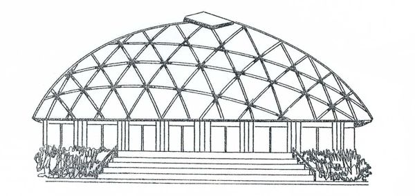 Churchill Center pavilion line drawing