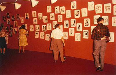 Wall display of Churchill Cartoons