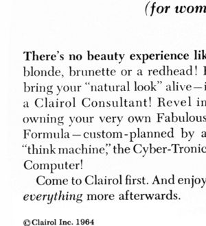 Clairol 1964 advertisement panel 5