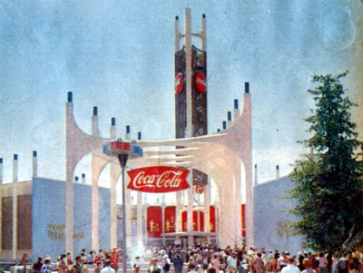 Visitors waiting to embark on Coca-Cola's atmospheric Global Holiday