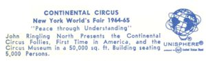 Reverse — Continental Circus postcard No. 74030-B