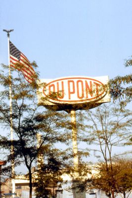 Big sign announces DuPont Pavilion
