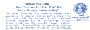 Reverse of Kodak Pavilion postcard No. 80484-B