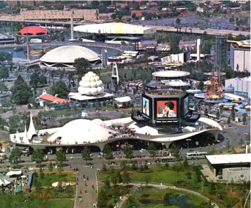 Industrial Area view features Eastman Kodak pavilion in the foreground