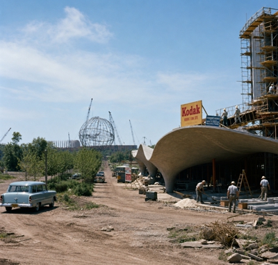 Kodak Pavilion under construction