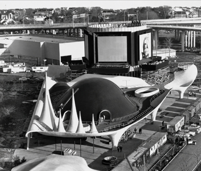 Kodak Pavilion nearing completion, Spring 1964