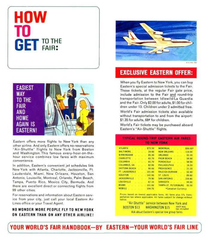 World's Fair Handbook by Eastern — inside spread