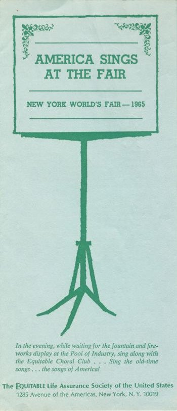 America Sings at the Fair brochure page 1