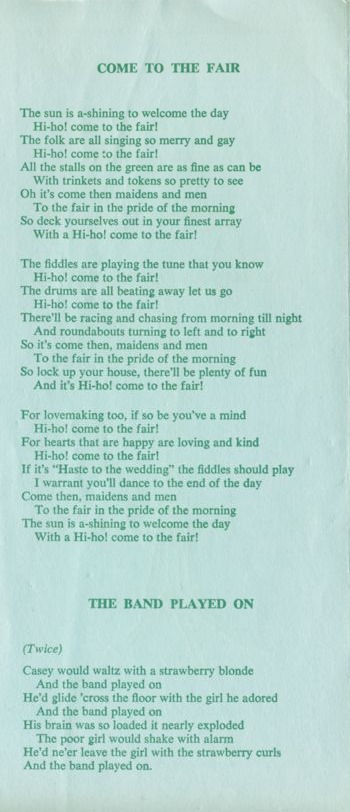 America Sings at the Fair brochure page 2
