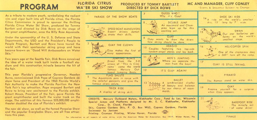 Florida Citrus Water Ski Show pamphlet page 2