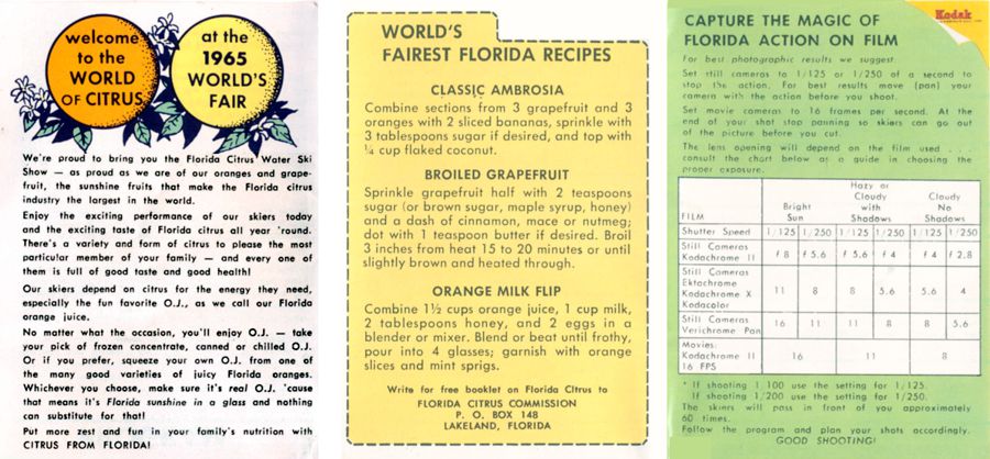 Florida Citrus Water Ski Show pamphlet page 3