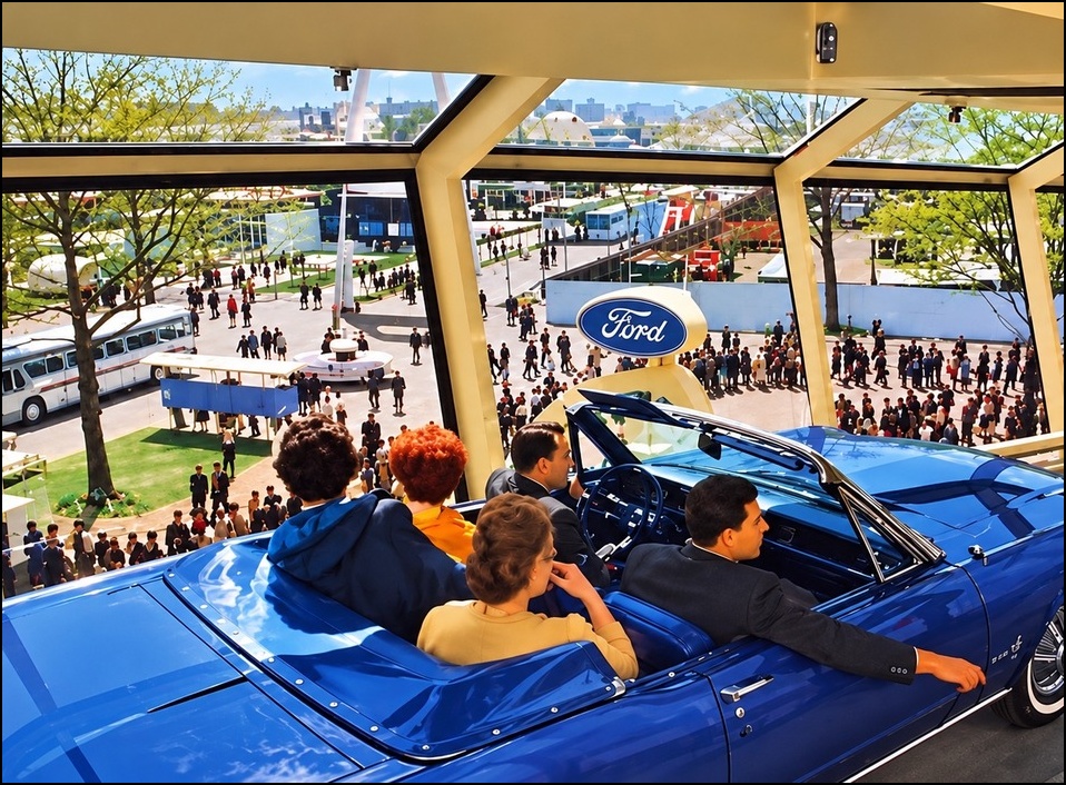 Animated displays and scale models at the Ford Pavilion Magic Skyway