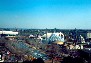 The East and West Ponds showing the Fountain of the Fairs as seen from the Swiss Sky Ride