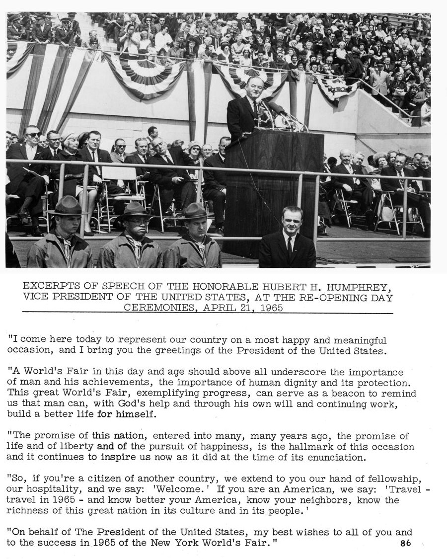 Great Moments at the Fair — Page 86 from For Those Who Produced the New York World’s Fair 1964-1965
