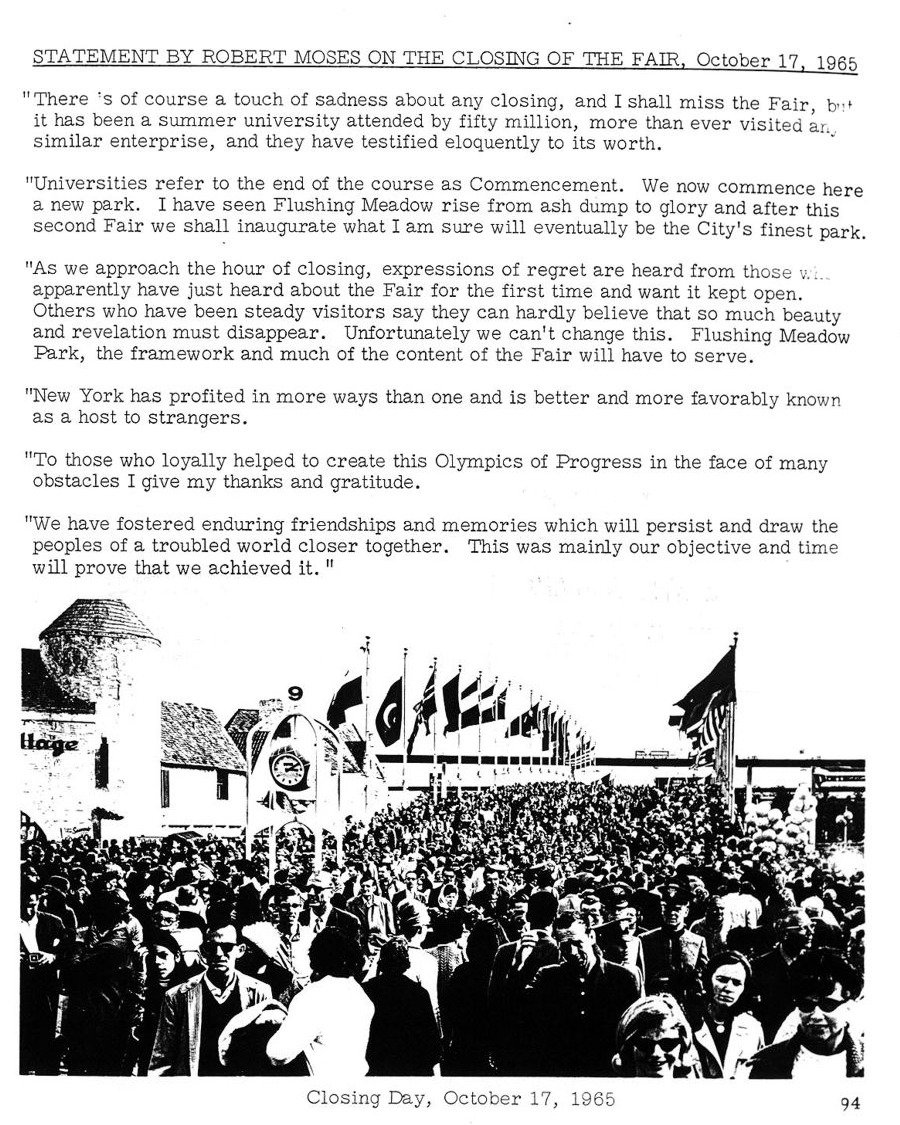 Great Moments at the Fair — Page 94 from For Those Who Produced the New York World’s Fair 1964-1965