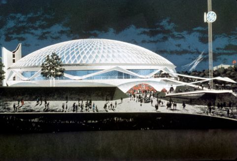 Conceptual artwork depicts General Eelectric Pavilion