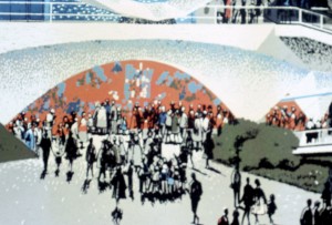 Conceptual artwork showing details of pavilion exit