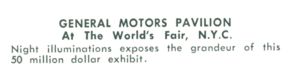 Reverse of General Motors Pavilion postcard
