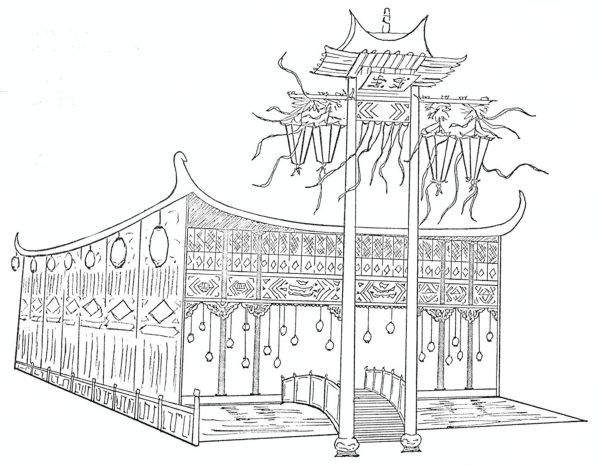 Hong Kong pavilion line drawing