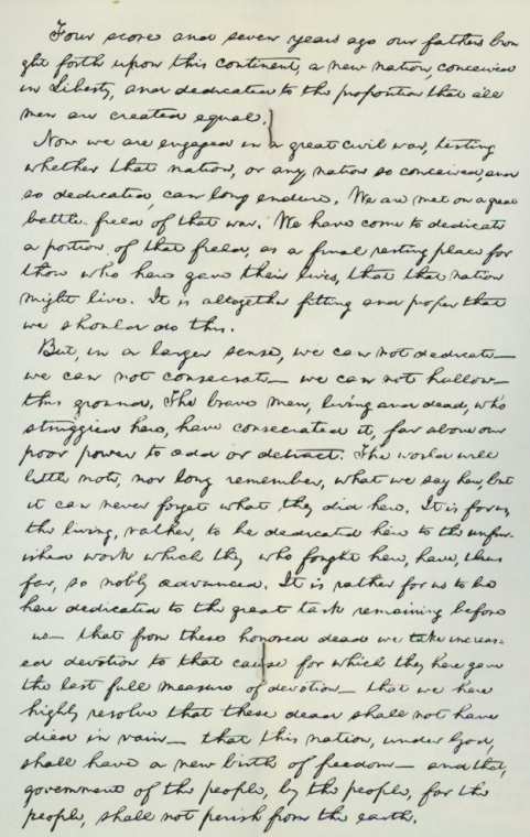 The Everett copy of the Gettysburg Address