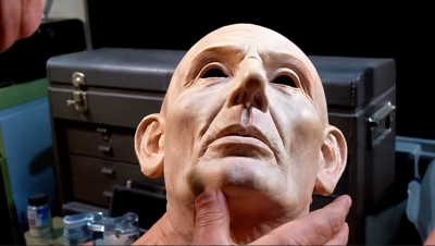 This photo (c. August 2006) shows the Fair's Illinois Pavilion Abraham Lincoln Audio-Animatronic figure with the body mechanics exposed. Lincoln was on display at the Oakland Museum, Oakland, California. Interestingly, the lid of the crate that Lincoln traveld in to the Fair was also on display to the right of the glass case!