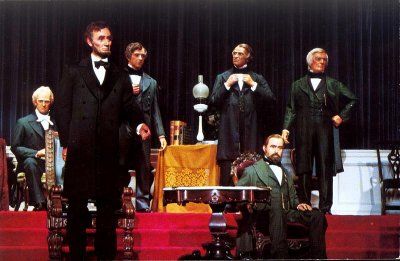 A scene from "Hall Of Presidents" featuring Abraham Lincoln at Walt Disney World in Florida