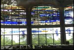 Interior view of stained glass