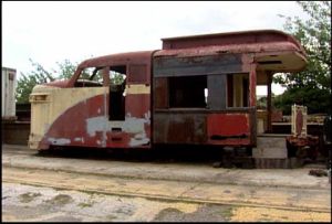 Long Island Railroad display cars - cab and observation car