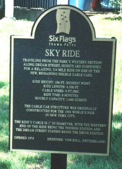Commemorative plaque at Six Flags Great Adventure