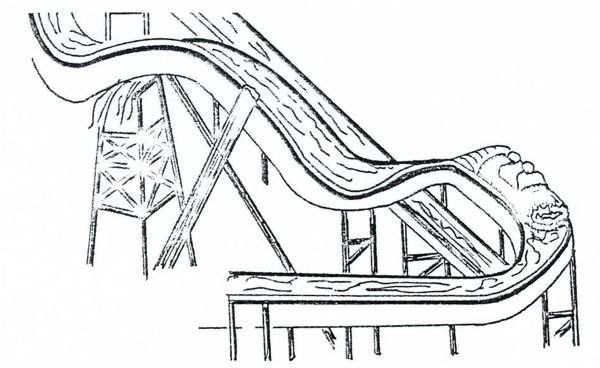 Log Flume Ride line drawing