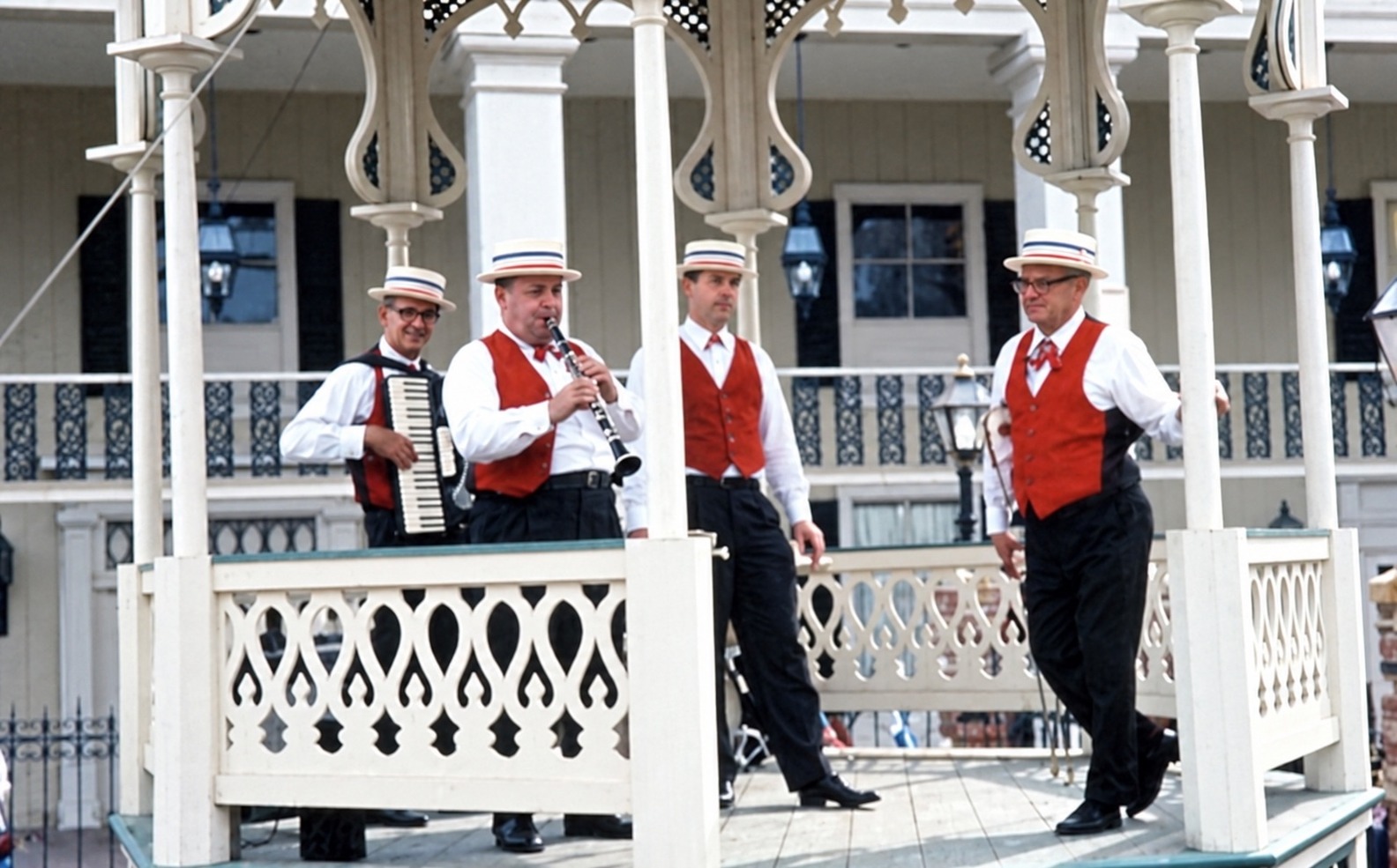 Louisiana — jazz musicians on Bourbon Street reconstruction