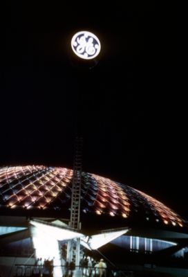 General Electric Pavilion at night