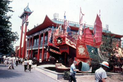Upswept eaves, intricate carvings and bright colors mark Hong Kong Pavilion