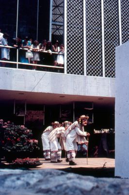 Native dancers perform during show at Mexico's Pavilion