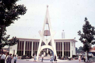 Masonic Brotherhood Center with 50-foot-high model of symbols of the fraternity